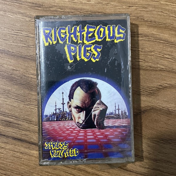 RIGHTEOUS PIGS - Stress Related 1990 Cassette (Collectible) Nuclear Blast - Picture 1 of 6